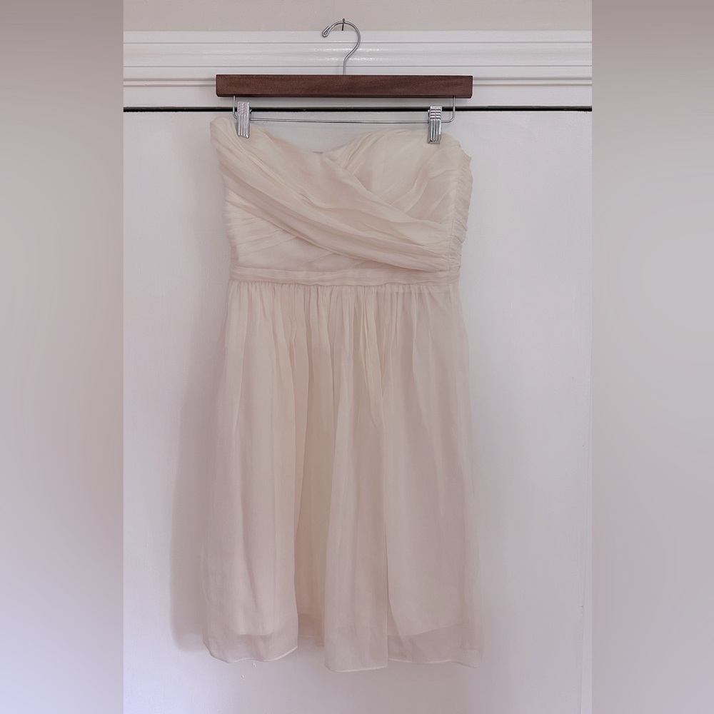 J Crew Arabelle Silk Chiffon Wedding Dress, Ivory, Size 4